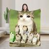 Funny Meowl Cat Family Soft Cozy Blankets For Sofa Home Fashion Throw Blanket Winter Travel Car Flannel Bedspread