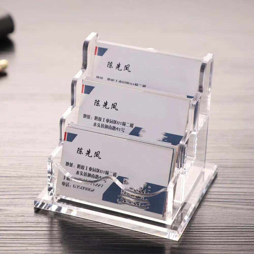 Transparent Name Card Display Stand Elegant Desktop Display Holder  Reception