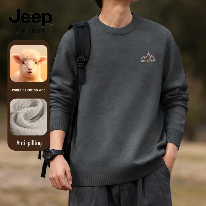 

JEEP SPIRIT Men s Thick Warm Round Neck Sweater XL