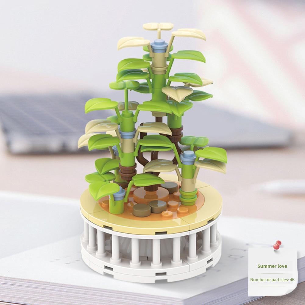 Plante la ghiveci Suculente Flori Blocuri de construcție Bonsai Asamblare Kit Cărămizi Decorare Cadouri de ziua de naștere Pentru Jucărie pentru copii