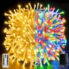 Ollny Lichterketten, 210FT 640LED Weihnachtsbaumlichter mit 11 Modi Fernbedienung IP44 Wasserdicht Warmweiß bis Mehrfarbig Außen-Weihnachtsbeleuchtung