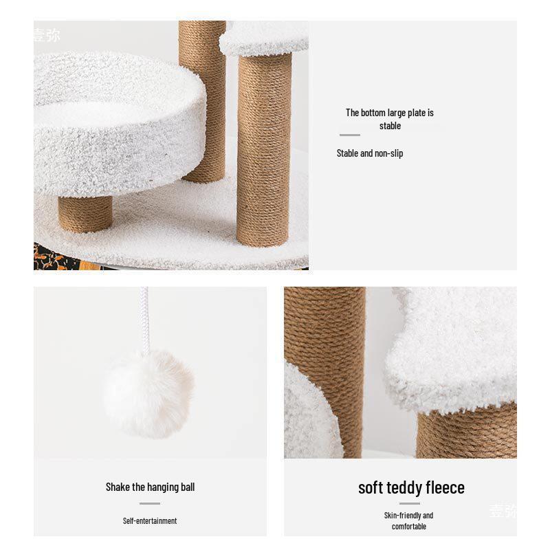 Space-Saving Cat Tree with Bed, Shelf, Scratching Post & Jump Platform