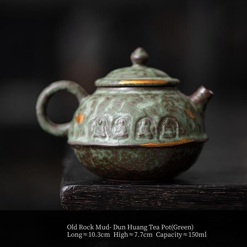

150ML Creative Coarse Pottery Teapot Chinese Retro Old Rock Mud Ball Hole Filter Tea Set Kung Fu Tea Set