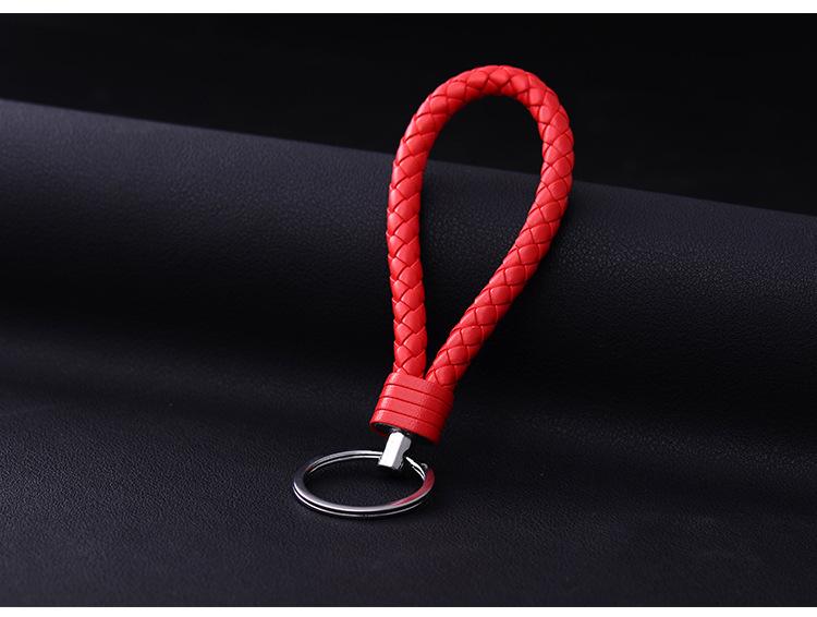Handmade Braided Leather Car Keychain: PU Leather Pendant for Men & Women