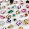 Mixed size sunflower sewing claws, artificial diamonds crystal glass beads buttons gemstones artificial diamonds