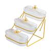 Fruit Basket Bowl Fruits Holder 3 Tier Versatile with Metal Stand Serving Tray for