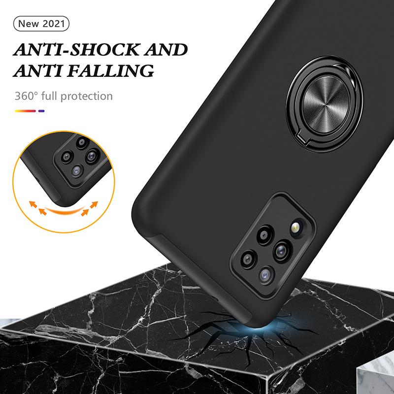 Samsung A42 5G Car Holder Case: Magnetic, Anti-Drop, Hidden Ring Stand, Full Coverage Protection
