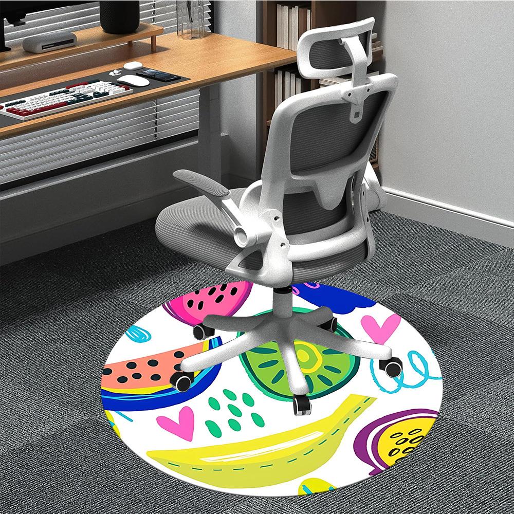 

1pc Watermelon slices Chair Carpet for Office Non Slip, Machine Washable Rug for Office, Room Holiday Decor for Christmas, Birthday Polyester 80cm
