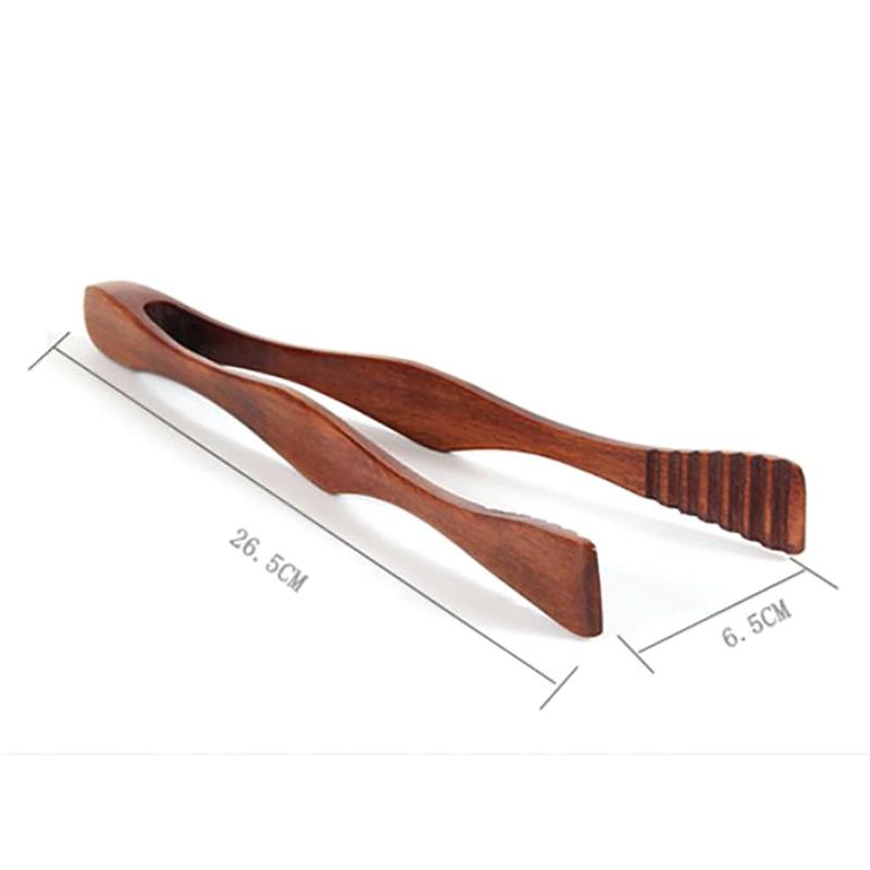 Wooden Clip Cooking Kitchen Tongs Food Bbq Tool Salad Bacon Steak Bread Cake