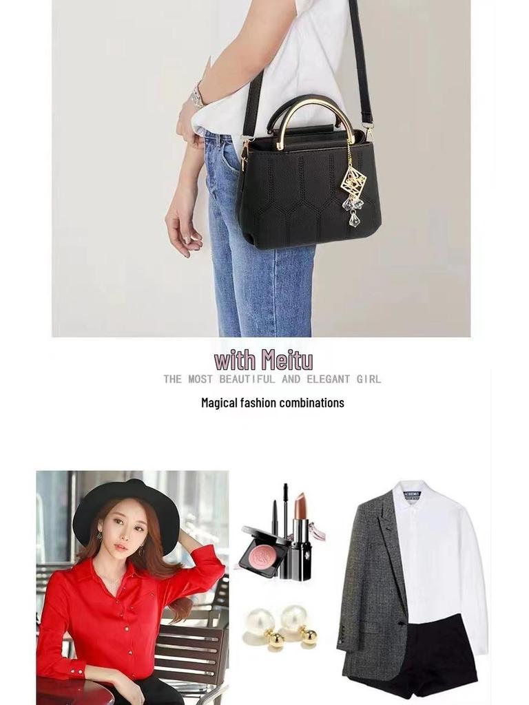 Bolsa Transversal Bordada da Moda: Bolsa de Ombro Elegante e Simples