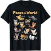 Kawaii Fox Animals of the World Educational Animal Fox Lover T-Shirt