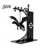 Porta Libri Fantasy Robusto Luce Scaffale Drago Volante, Luce Segnalibro Decorativa per Scrivania, Supporto Scultura Scaffali Segnalibri, Organizzatore Casa