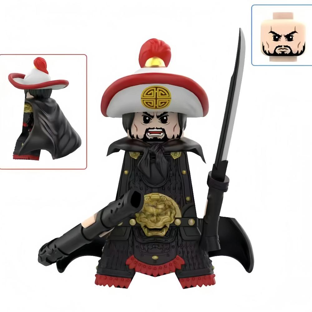1pcs Ancient Chinese Hero Yue Fei General Military Armor Soldier Action Figures Building Block Sword Helmet DIY Brick Toy Gift