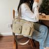 Stylish Canvas Shoulder Bag for Women, Multi-Pocket Tote with Adjustable Strap and Durable Design