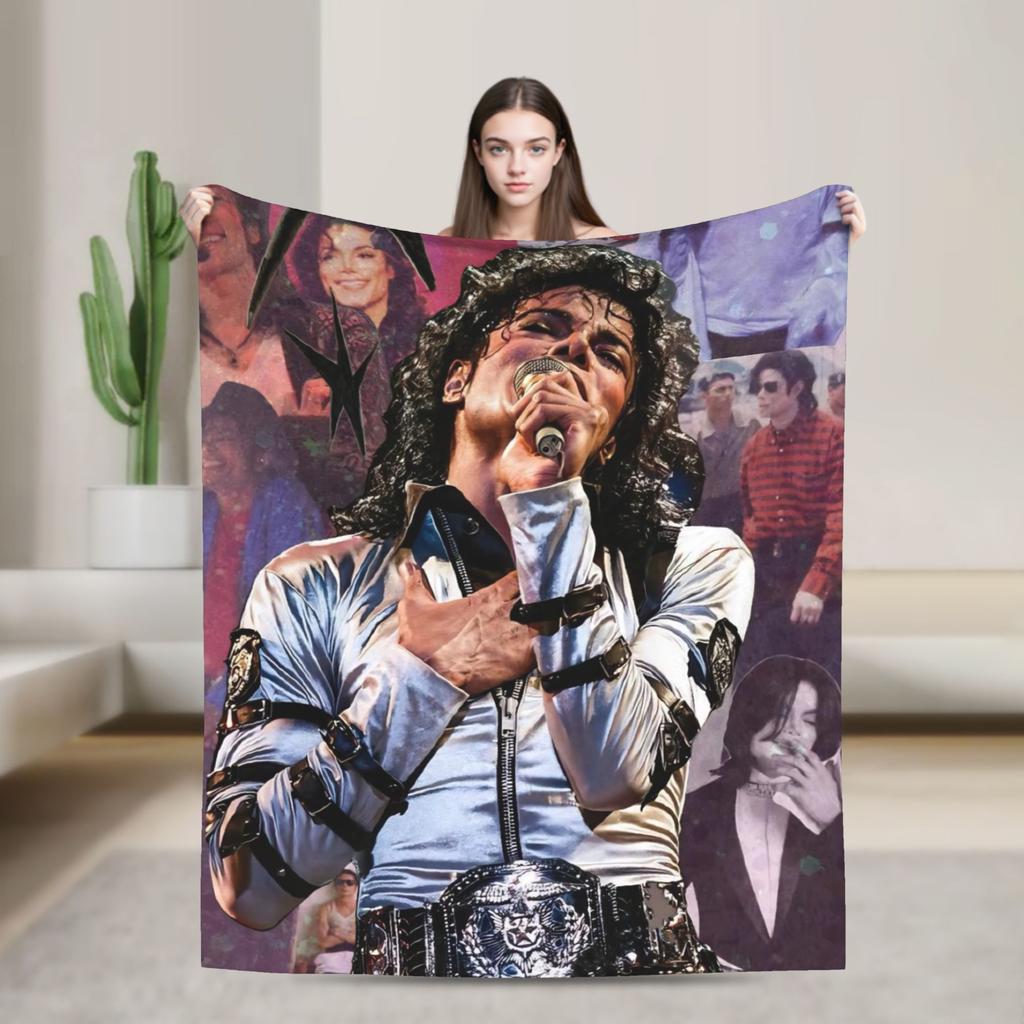 Super Soft Singer Michael Jacksons MJ 2026 Throw Blanket Premium Flannel Fleece Lightweight Bed Blanket Warm Plush Bedspread