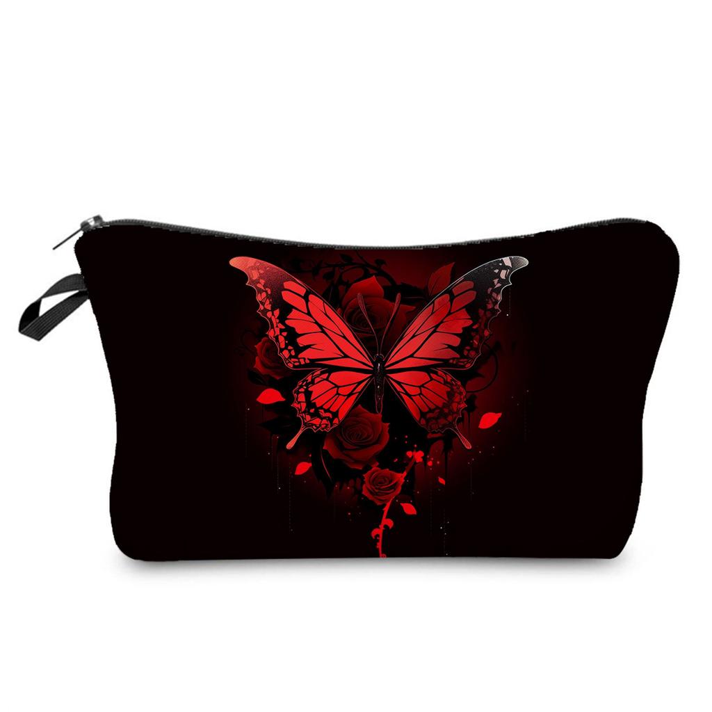 Women Butterfly Print Cosmetic Bag Toiletries Organize Travel Storage Case 6406 CLE