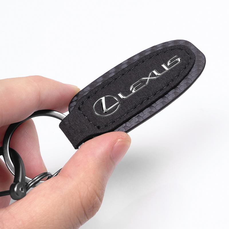 Carbon Fiber Car Keychain Emblem Key keyring Gift For Lexus RX300 IS200 IS250 ES350 Ct200h UX250h NX300h RX350 ES300h RX400h NX AL9