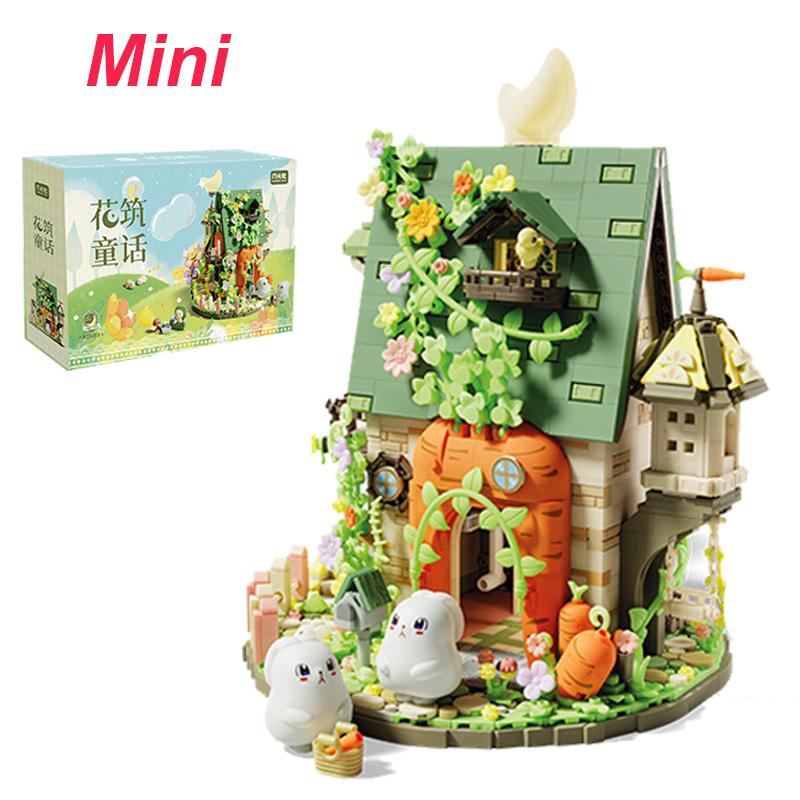

Flowers Carrot House Mushroom House Mini Building Blocks Carrot Forest House Bricks Set With Lights Children s Toys Gifts