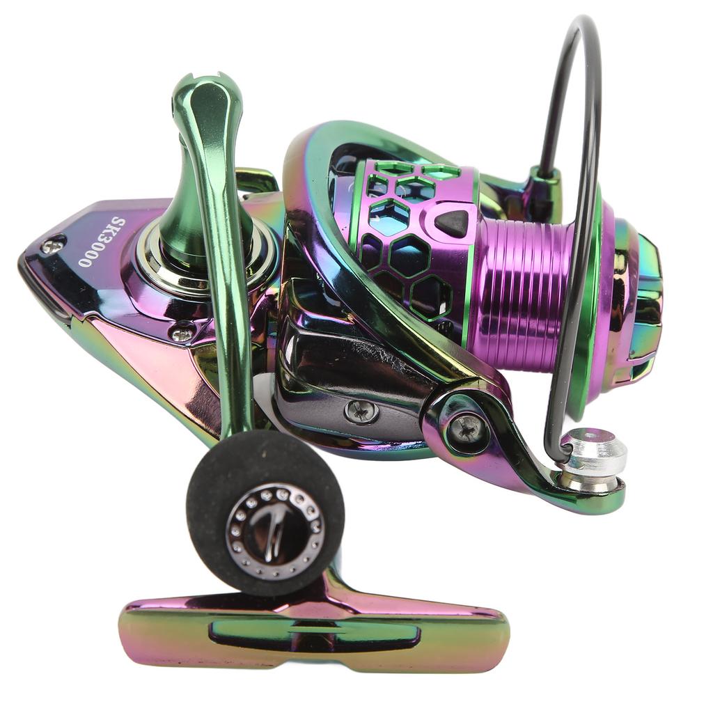 Lure Spinning Reel Metal Spinning Fishing Wheel Gapless 5.0:1 Speed Ratio Fishing Reel for Freshwater Saltwater SK3000