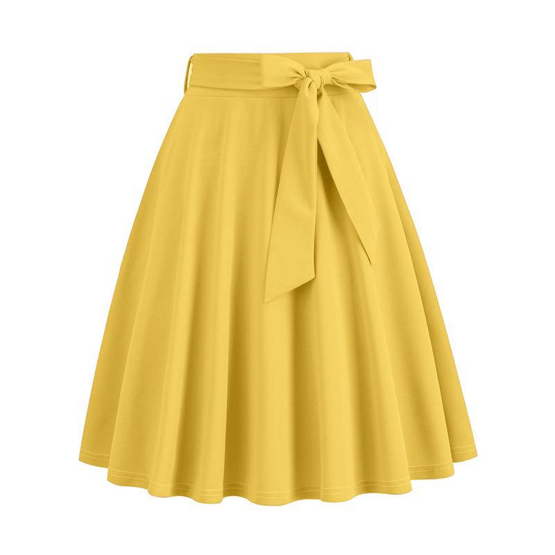 European & American Barbie Pink Plaid High-Waisted Midi Skirt - Cute, Sweet, Large-Swing A-Line.