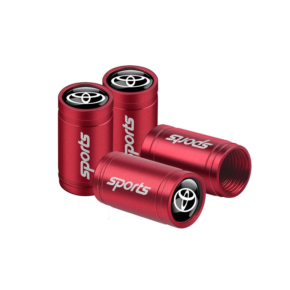 

For Toyota 2026 Hot Hub Caps 4Pcs Car Sports Logo Metal Wheel Tire Valve Stem Caps Accessories For Toyota Rav4 Corolla Camry Mir