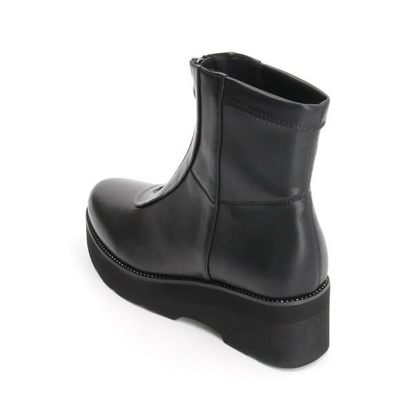 Fashion Boots Front Zip Comfort Short Boots 3020 Black [Composition Nine]