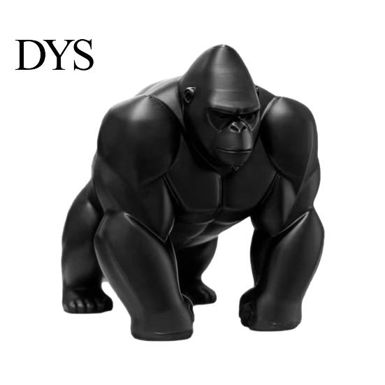 Modern Decorative Accents 3D Printed Gorilla Sculpture Ornament Minimalist Art Figurine with Geometric Design Detailed Texture Eco-Friendly Decor for
