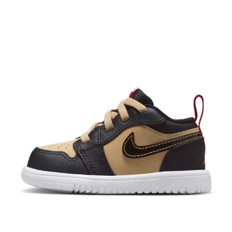 Air Jordan 1 Low ALT SE TD Pizza Baby Sneakers Tan Sesame Fire-Red HQ2017-200