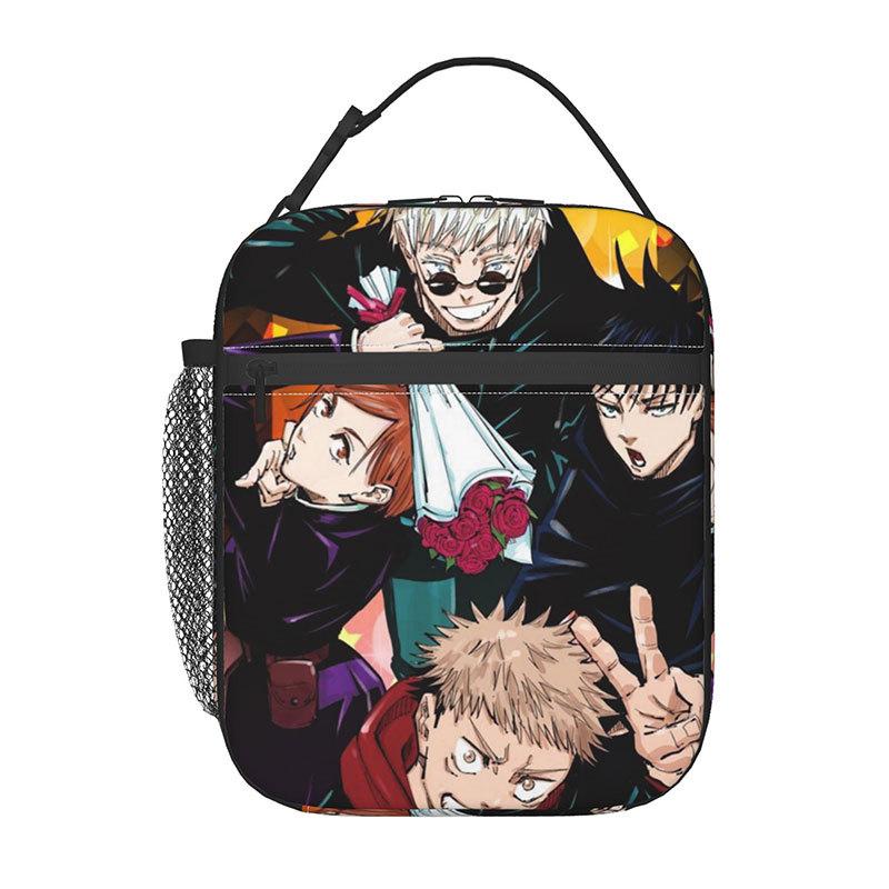 Spell Battle Printed Portable Student Lunch Bag Outdoor Bento Bag Insulated Lunch Box Bag Spell Return Battle