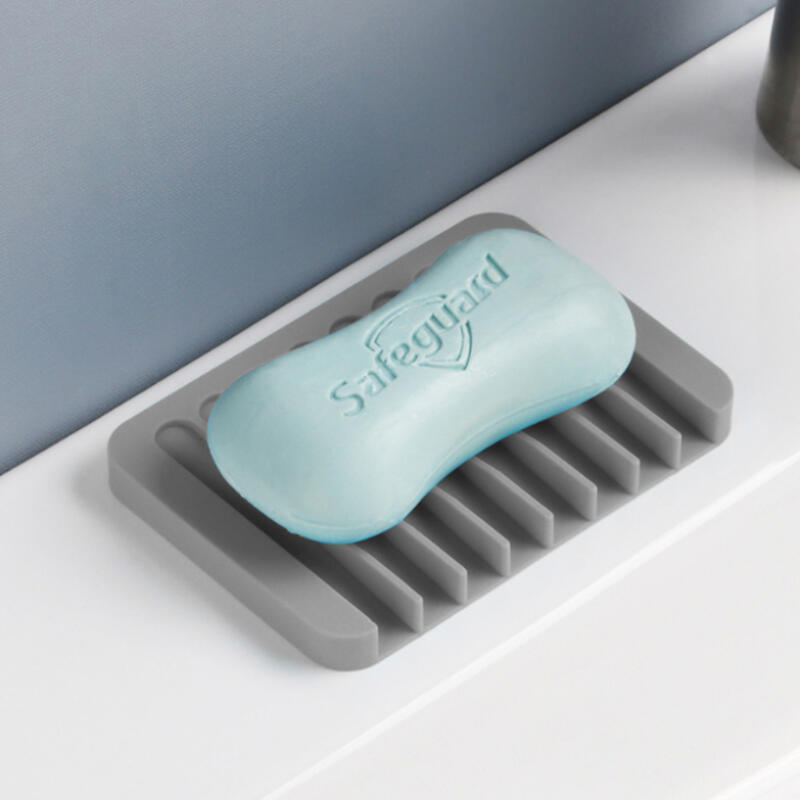 Bathroom Toilet Silicone Draining Soap Dispenser Holder Airing-White