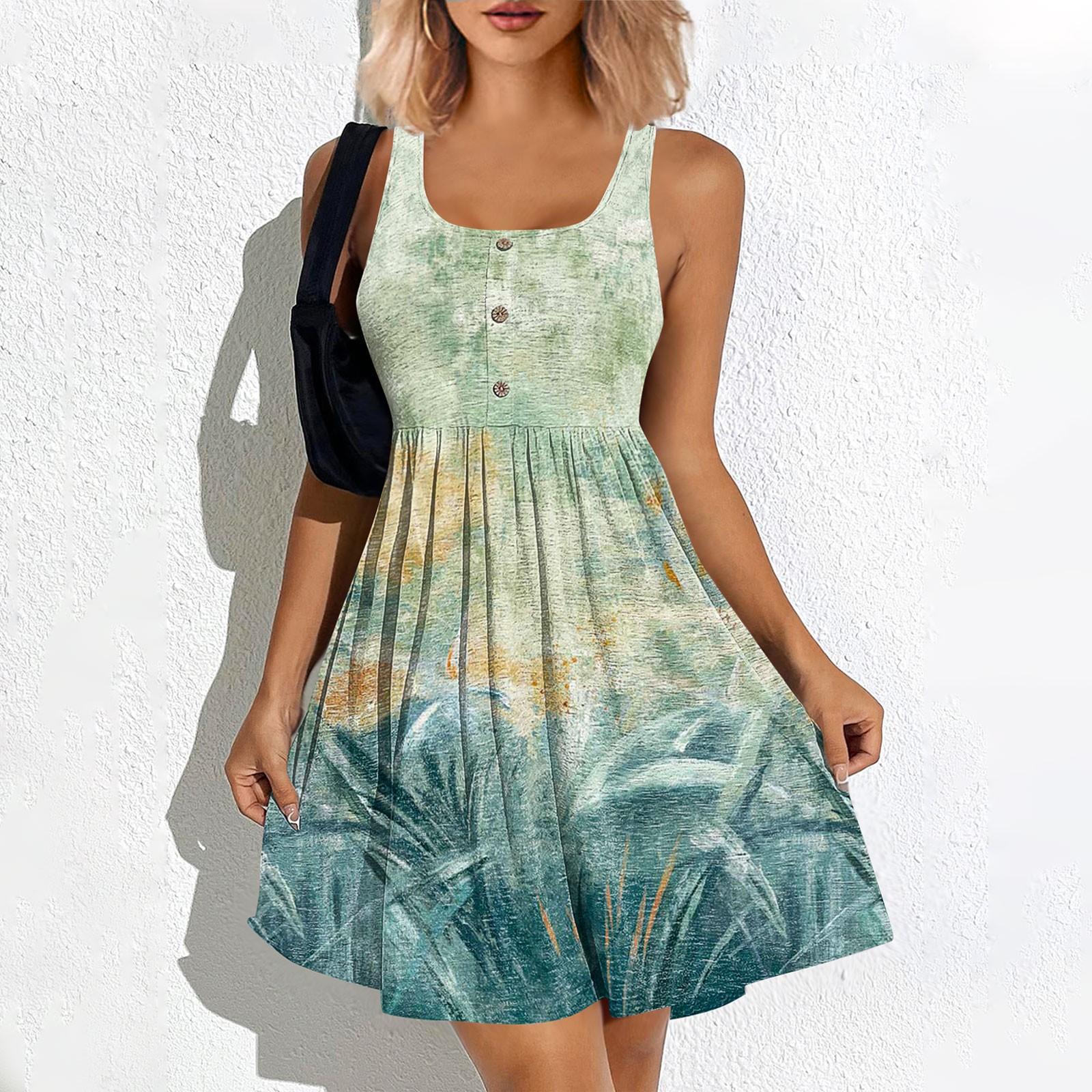 

Женское летнее платье с цветочным принтом и пуговицами, тонкое сексуальное крутое платье на бретельках S