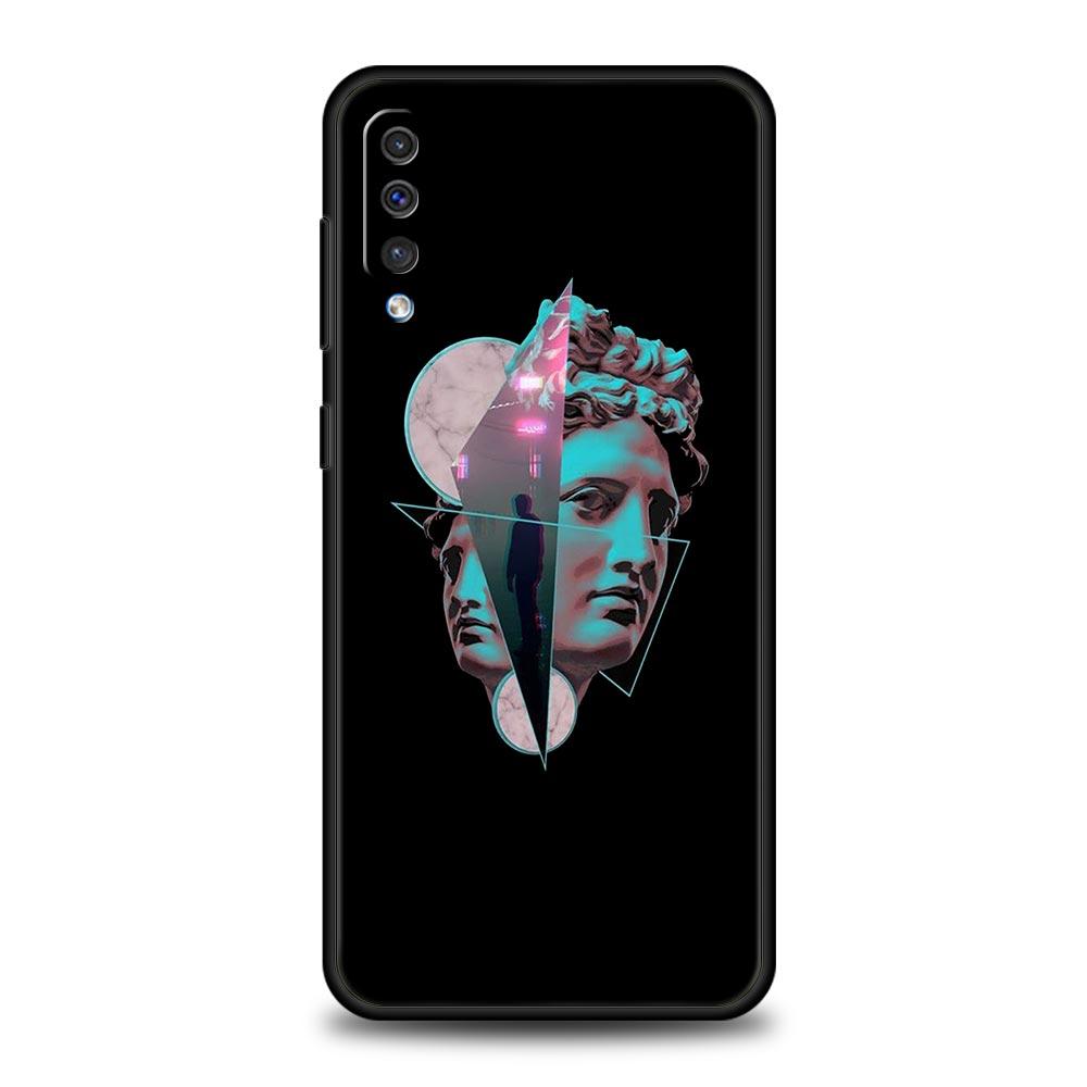 Cartoon Statue Abstract Art Phone Case for Samsung Galaxy A56 A36 A26 A16 A34 A24 A42 A22 A20 A12 A40 A30 A10 5G Soft TPU Cover