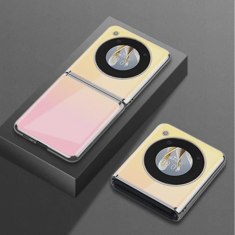 Nubia Flip Case: Galvanisierte Glasabdeckung mit Farbverlauf – kreatives, wortloses Design