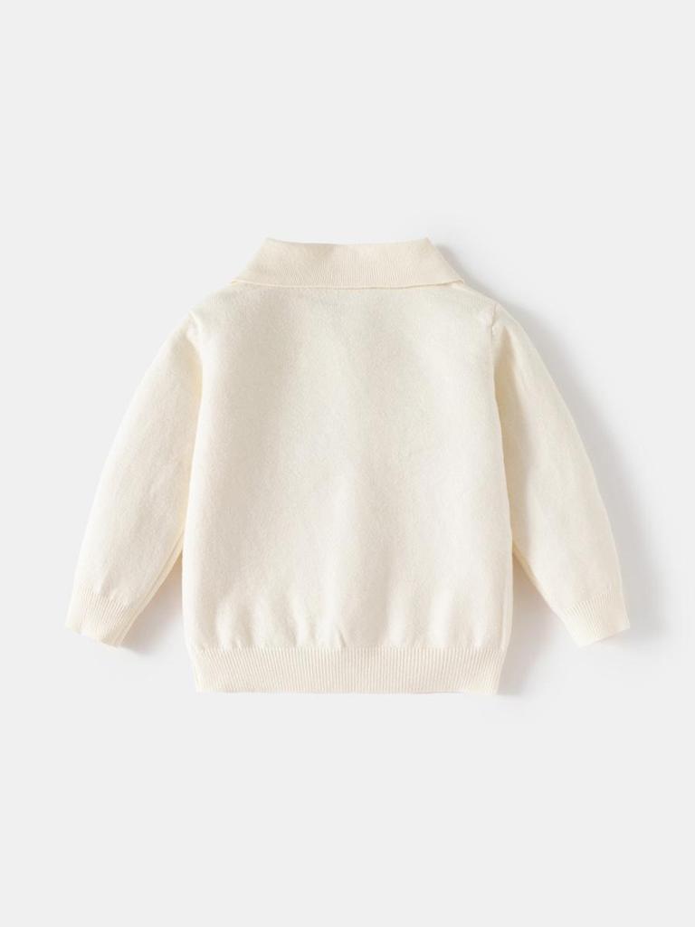 Autumn New Boys' Knit Polo Collar Sweater - Choose Size, Versatile Plain Color.