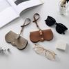 Glasses For Men Hanging Eyewear Pouch PU Leather Glasses Case Eyewear Protector Sunglasses Pouch
