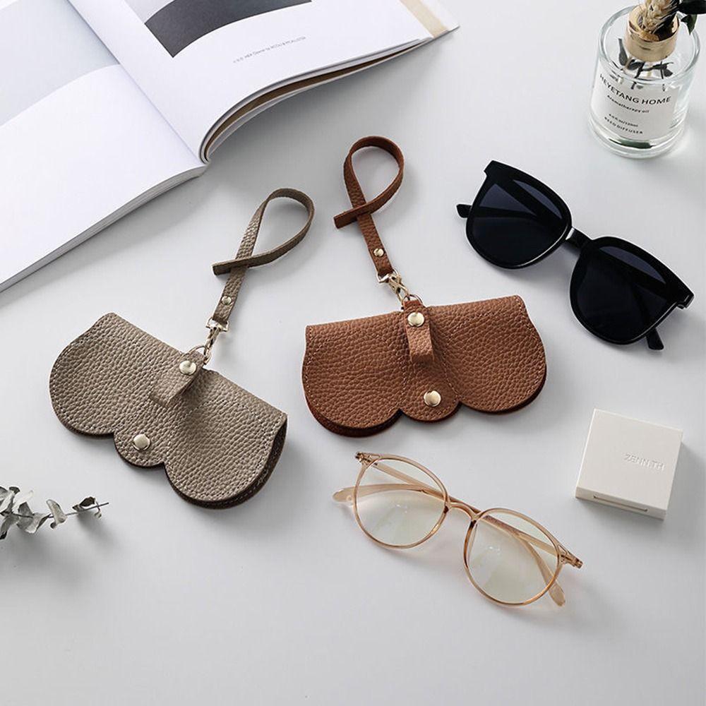 Glasses For Men Hanging Eyewear Pouch PU Leather Glasses Case Eyewear Protector Sunglasses Pouch