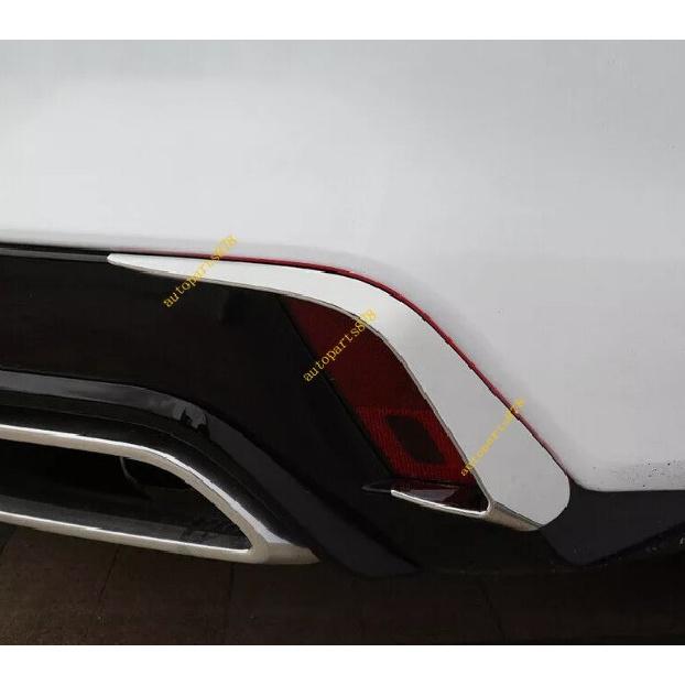 2PCS For Cadillac CT4 2020-2025 Chrome ABS Rear Bumper Fog Light Eyebrow Trim