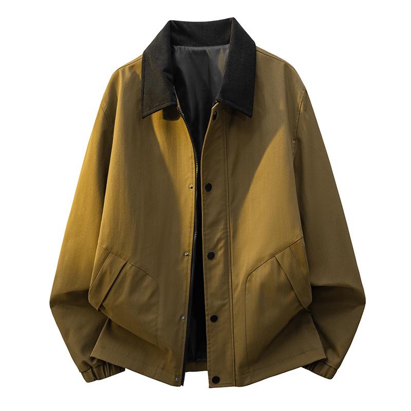 Herren Plus Size Color Block Lässige Reversjacke für Frühling und Herbst