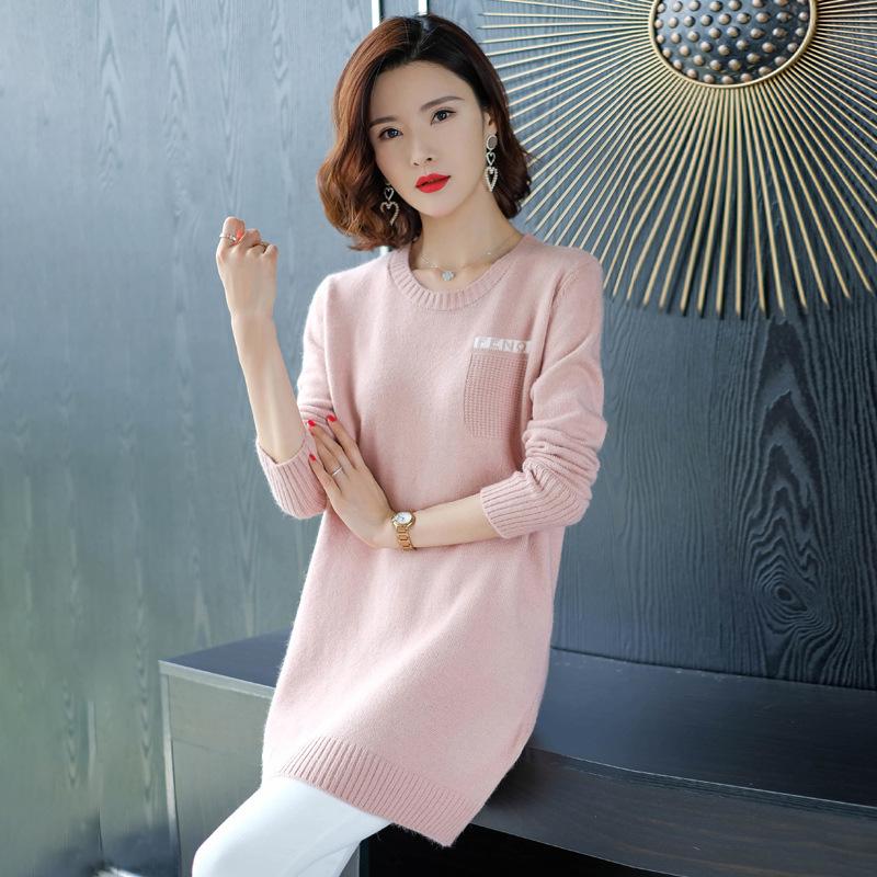 Women's Mid-Length Wool Dress & Coat - Autumn/Winter 2023, Loose Fit, Low Collar.