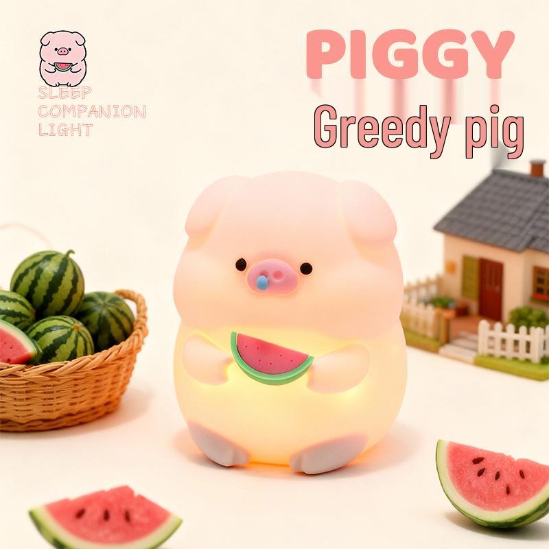 

Creative Gluttonous Pig Night Light - Soft, Eye-Friendly Baby Sleep Light for a Cozy Atmosphere Gluttonous Pig Colorful Light