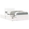 VidaXL Bed with Drawers and Mattress White 90x190 Cm Solid Pine Wood, Bedroom Furniture, Wooden Bed, Bed with 3281920