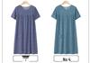 Silk-Blend Short Sleeve Nightgown for Moms, New Summer-Style Lightweight Loose Pajamas.