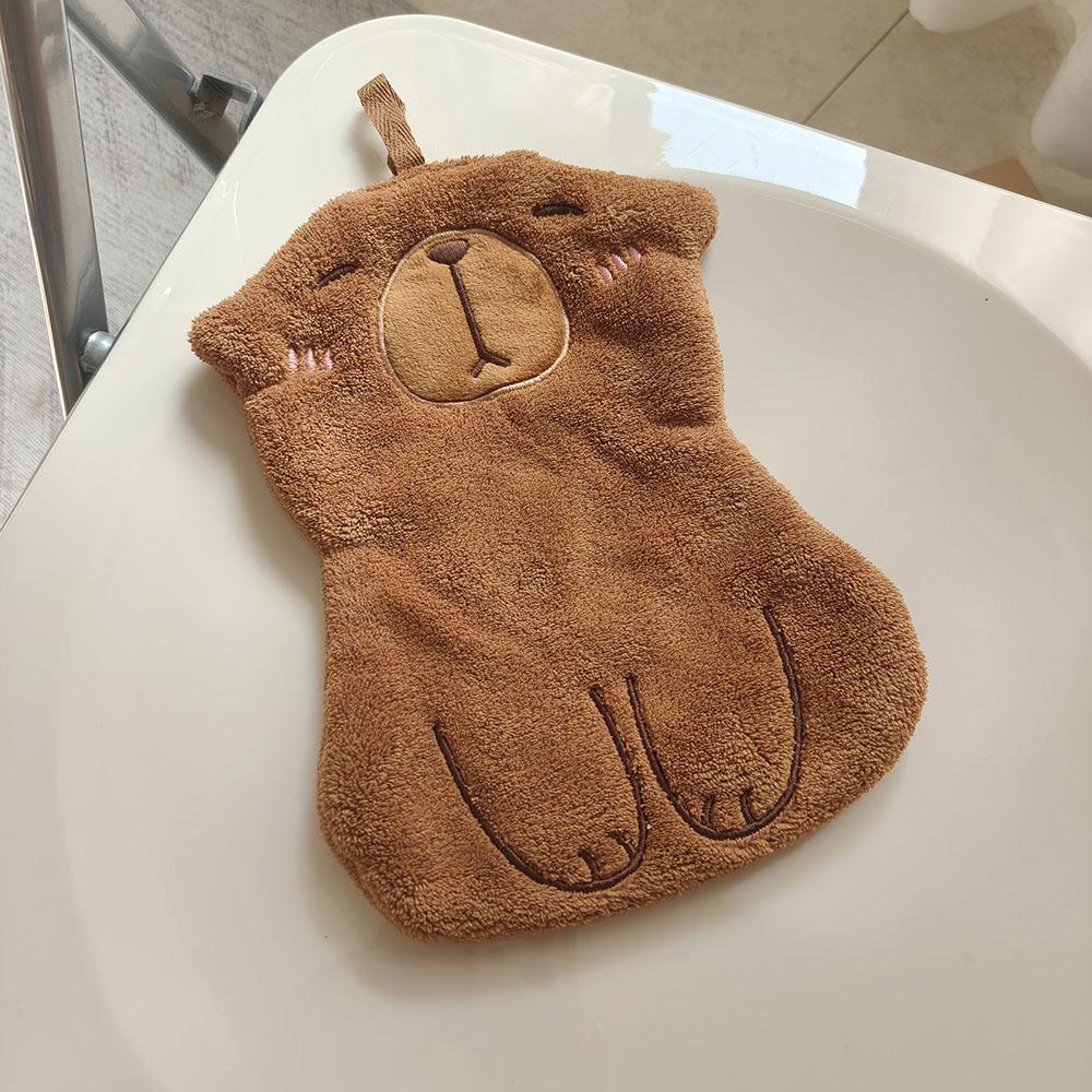 Adorable Capybara Kids' Absorbent Hanging Towel for Bathroom & Kitchen - Perfect Souvenir Gift