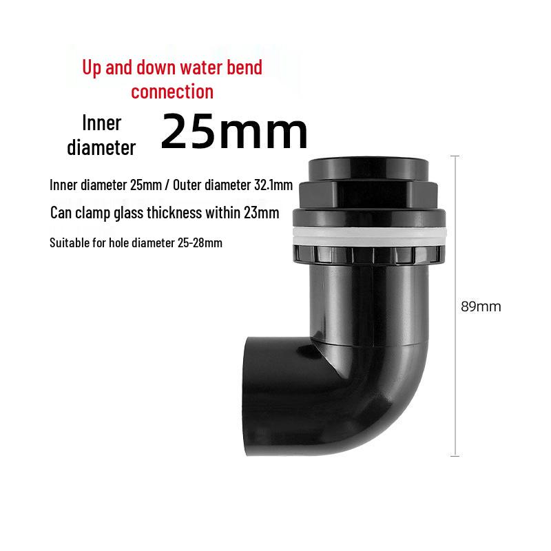 UPVC Fish Tank Plumbing Fittings: Hard Water Pipe Connector & Elbow Tee (Black)
