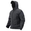 Men's Polar Fleece Tactical Zipper Jacket Outdoor Hooded Warm Outwear Solid Color Basic Style Sports Jacketcoat Male Clothing
