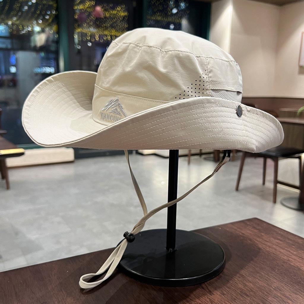New Outdoor Quick-drying Sunscreen Bucket Hat for Men and Women In Spring and Autumn Versatile Eaves Mountaineering Breathable Mesh Sun Hat