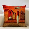 Portrait Oil Painting Cushion Cover African National Style Living Room Sofa Art Decoration Pillow Bedding 45x45cm Cover Pillows