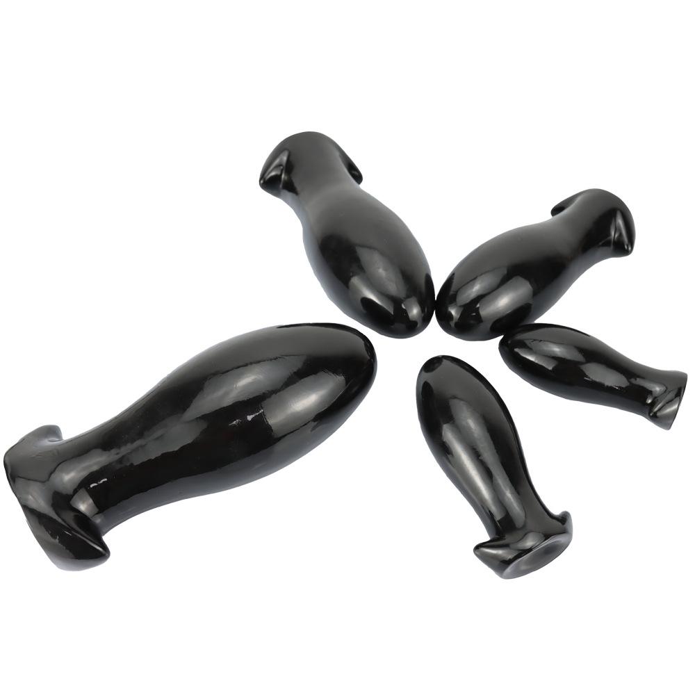 Black Dragon Egg Butt Plug - Large, Extra Thick Anal Dilator for Men and Women, Wearable Erotic Toy