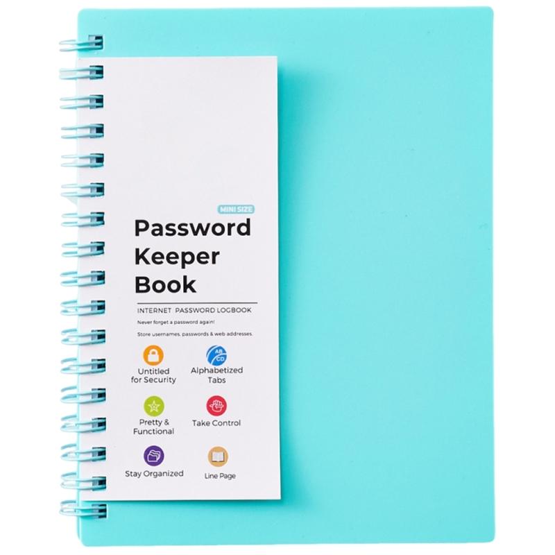 A6 Spirals Notebook Password Book Address Book with Alphabets Index Diary Writing Pad Office School Supplies for Home