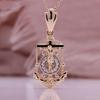 Fashion Hollowed Out Creative Boat Anchor Pendant Necklace Artificial Zircon Rose Gold Color Italian Craft Retro Style Necklace